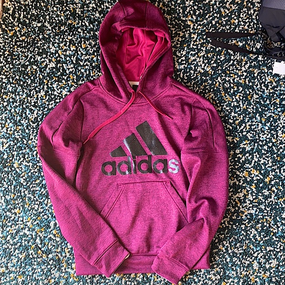 Adidas Berry Hoodie Size XS Sparkly Glitter logo